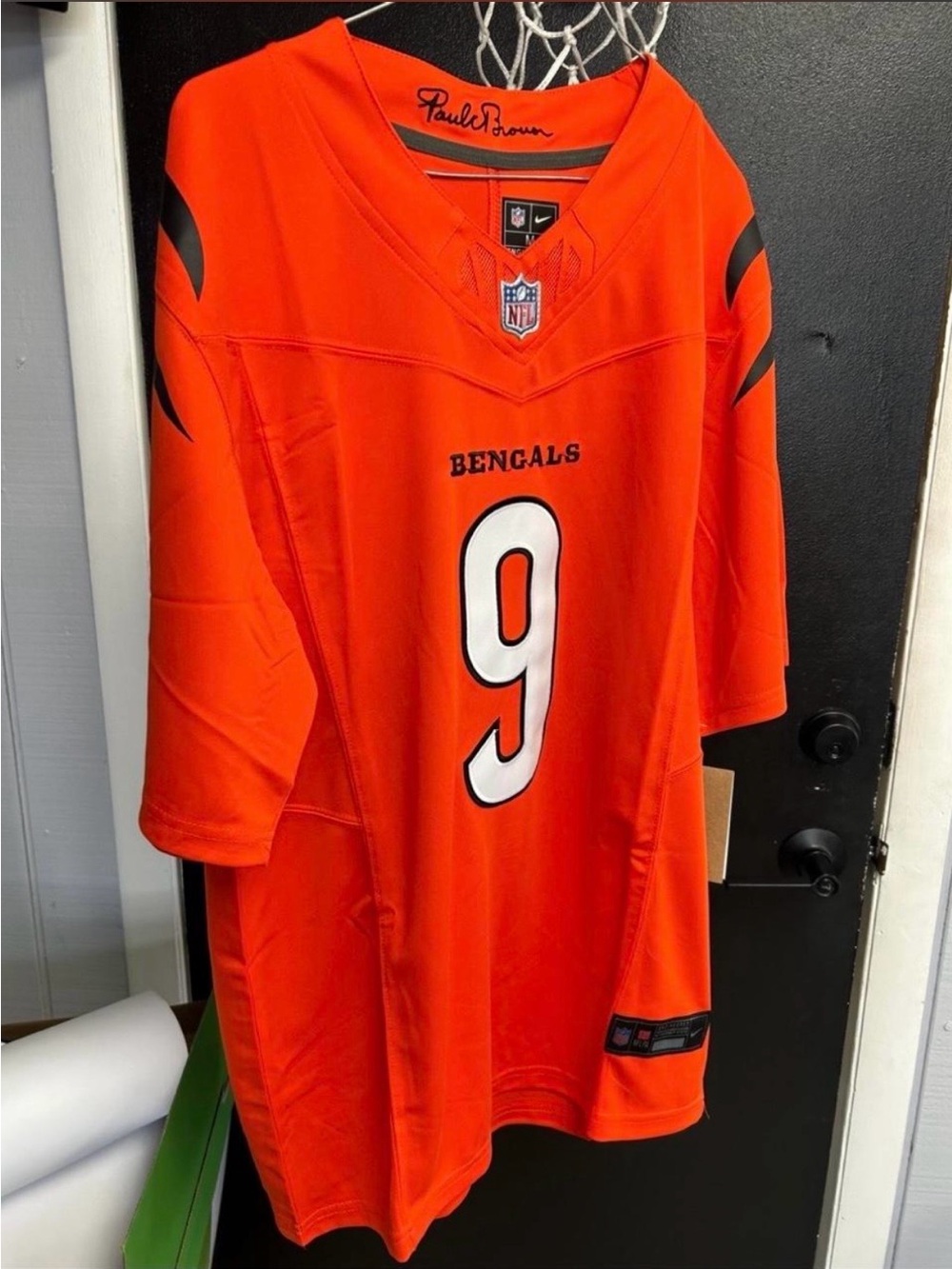 Nike Orange Bengals #9 Men's Football Jersey